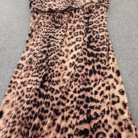 I.N.C international Concepts Faux Wrap Midi Dress Cheetah Sleeveless Scoop Neck - Picture 12 of 13